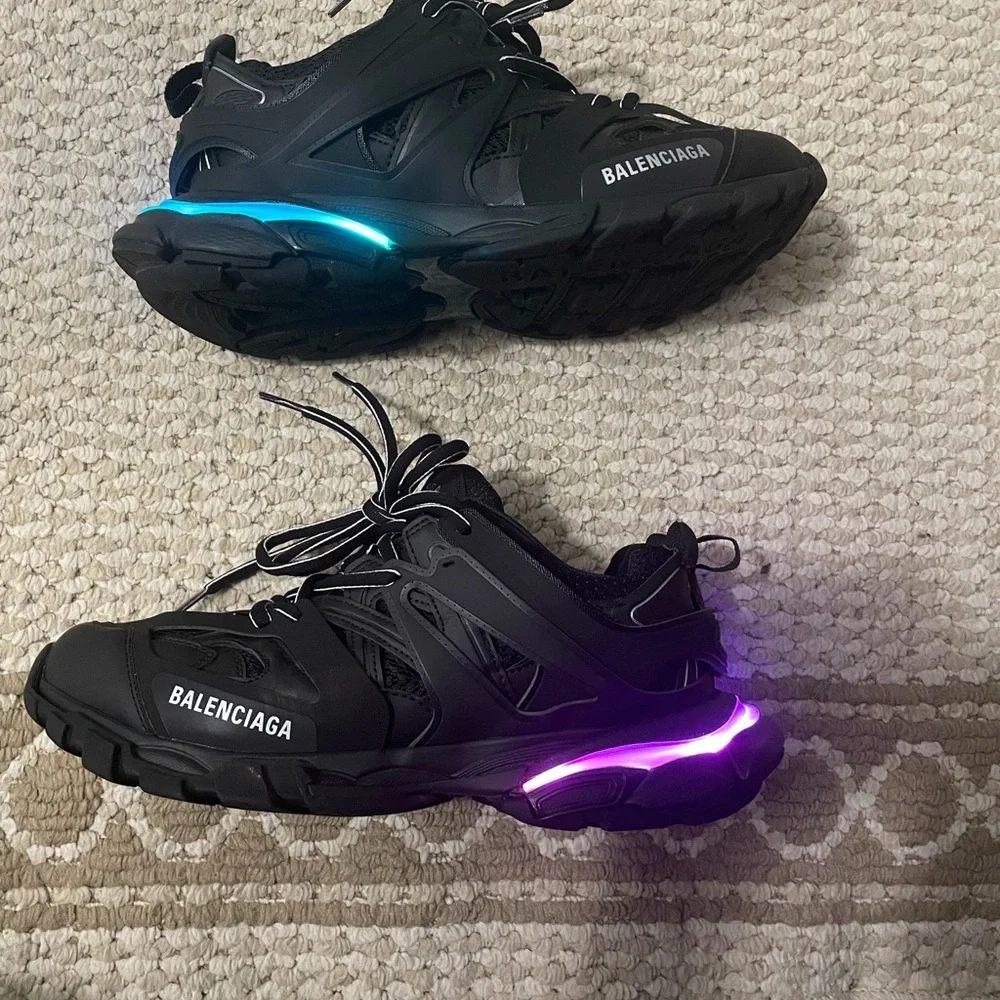 Balenciaga | Shoes | Balenciaga Black And Blue Led Sneakers With